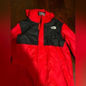 Big boy red and black north face windbreaker